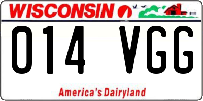 WI license plate 014VGG