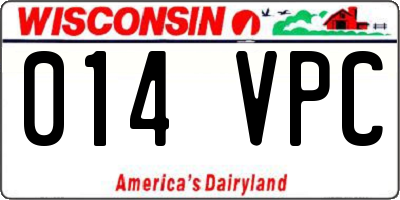 WI license plate 014VPC