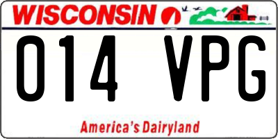 WI license plate 014VPG