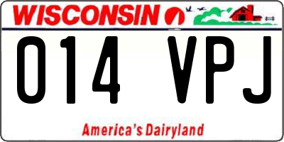 WI license plate 014VPJ