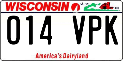 WI license plate 014VPK