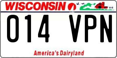 WI license plate 014VPN