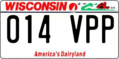 WI license plate 014VPP