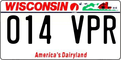 WI license plate 014VPR