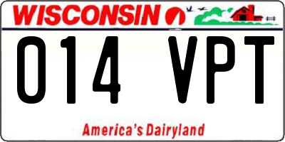 WI license plate 014VPT