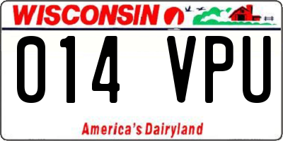 WI license plate 014VPU