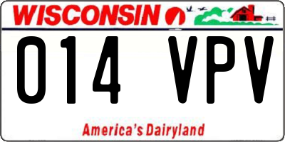 WI license plate 014VPV