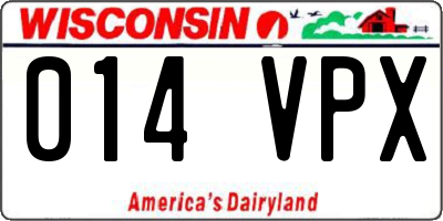 WI license plate 014VPX