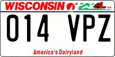 WI license plate 014VPZ