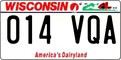 WI license plate 014VQA