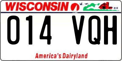 WI license plate 014VQH