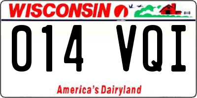 WI license plate 014VQI