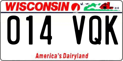 WI license plate 014VQK