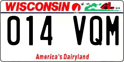 WI license plate 014VQM