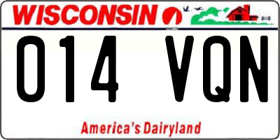 WI license plate 014VQN