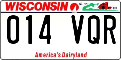 WI license plate 014VQR