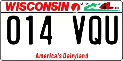 WI license plate 014VQU