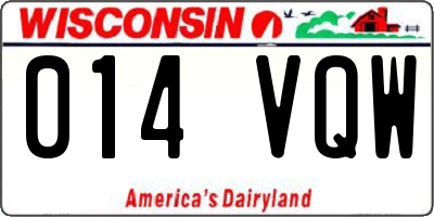 WI license plate 014VQW