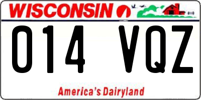 WI license plate 014VQZ