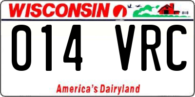 WI license plate 014VRC