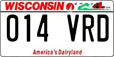 WI license plate 014VRD