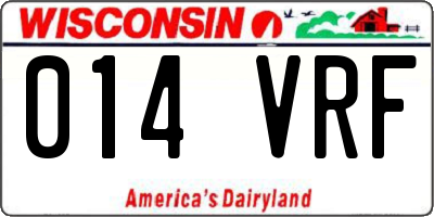 WI license plate 014VRF