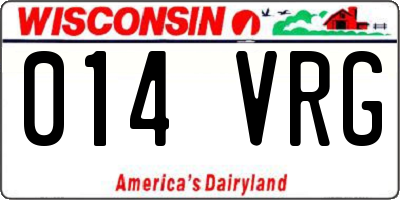 WI license plate 014VRG