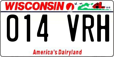 WI license plate 014VRH