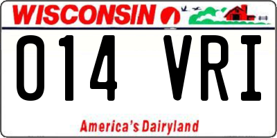 WI license plate 014VRI