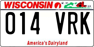 WI license plate 014VRK