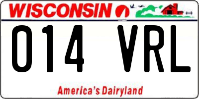 WI license plate 014VRL