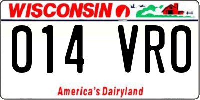 WI license plate 014VRO