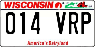 WI license plate 014VRP