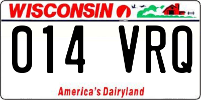 WI license plate 014VRQ