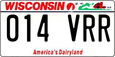 WI license plate 014VRR