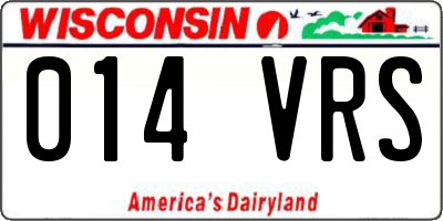 WI license plate 014VRS