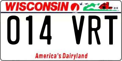 WI license plate 014VRT