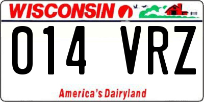 WI license plate 014VRZ