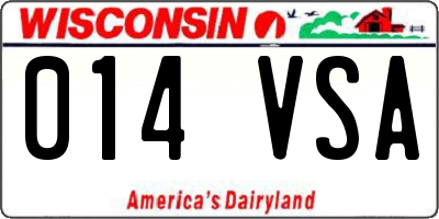 WI license plate 014VSA