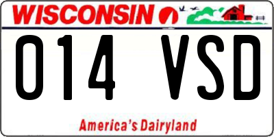 WI license plate 014VSD