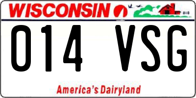 WI license plate 014VSG