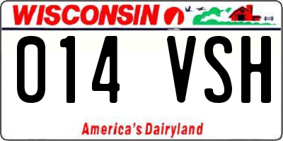 WI license plate 014VSH