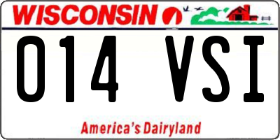 WI license plate 014VSI