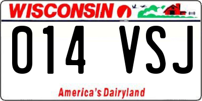WI license plate 014VSJ