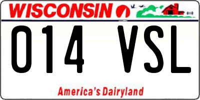 WI license plate 014VSL