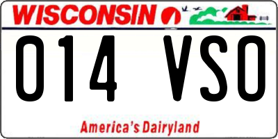 WI license plate 014VSO