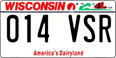 WI license plate 014VSR