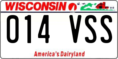 WI license plate 014VSS