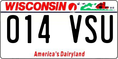 WI license plate 014VSU