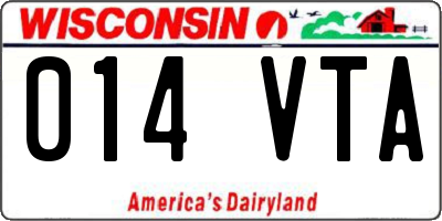 WI license plate 014VTA